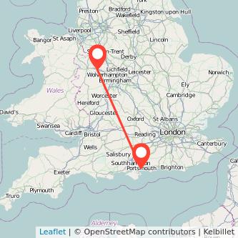 Portsmouth Telford train map