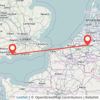 Portsmouth Antwerp bus map
