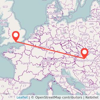 Portsmouth Budapest train map