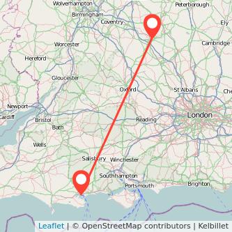 Poole Northampton bus map