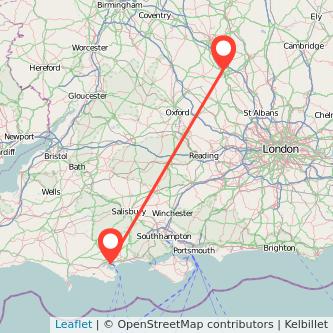 Poole Milton Keynes bus map