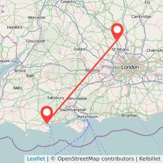 Poole Luton bus map