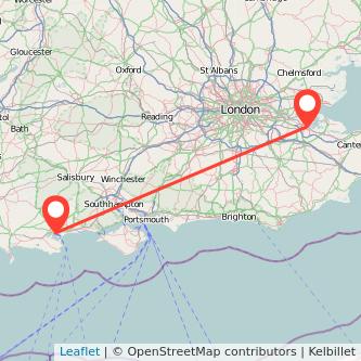 Poole Gillingham train map