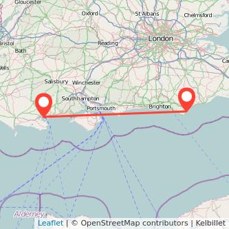 Poole Eastbourne bus map