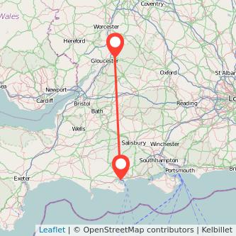 Poole Cheltenham bus map