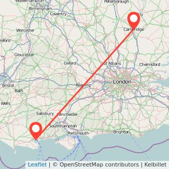 Poole Cambridge bus map