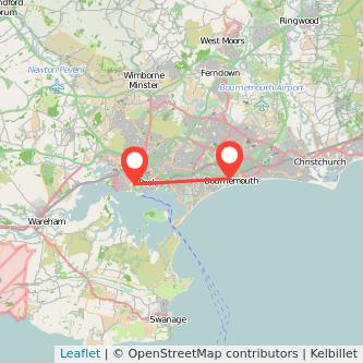 Poole Bournemouth bus map