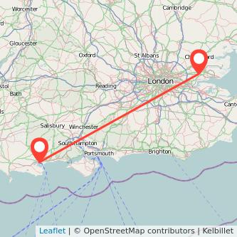 Poole Basildon bus map