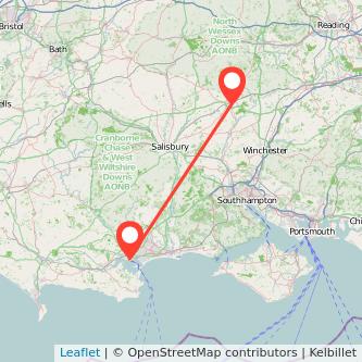 Poole Andover train map