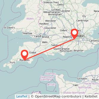 Plymouth Weybridge train map