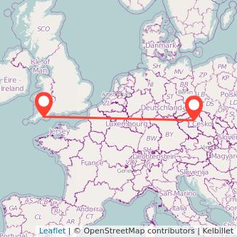 Plymouth Prague bus map