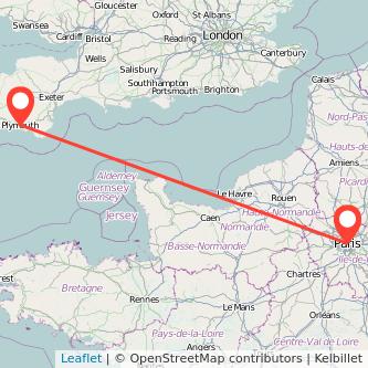 Plymouth Paris train map