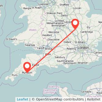 Plymouth Wellingborough train map