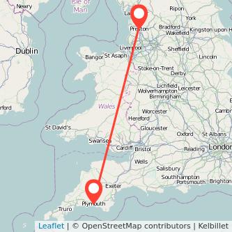 Plymouth Preston train map