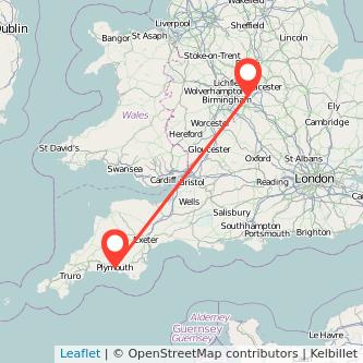 Plymouth Nuneaton train map