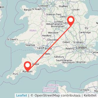 Plymouth Market Harborough train map