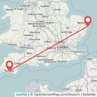 Plymouth Lowestoft bus map