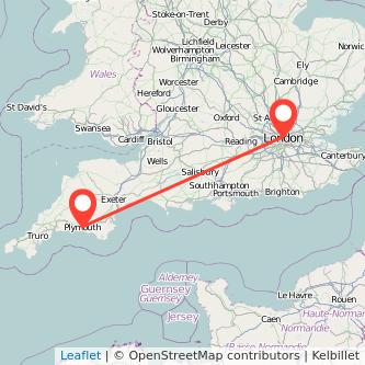 Plymouth London bus map