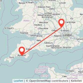 Plymouth Leighton Buzzard train map