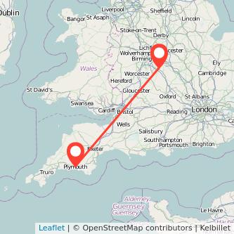 Plymouth Leamington train map