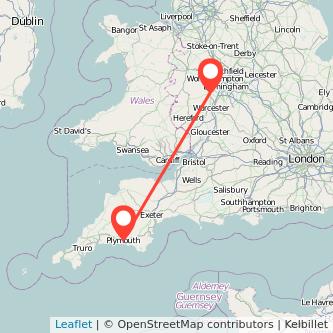 Plymouth Kidderminster bus map