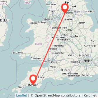 Plymouth Huddersfield bus map