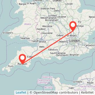 Plymouth Hitchin bus map