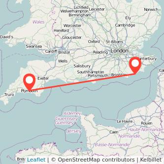 Plymouth Hastings train map