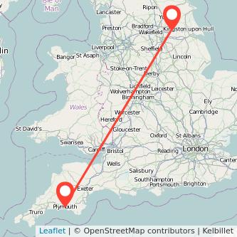 Plymouth Goole train map