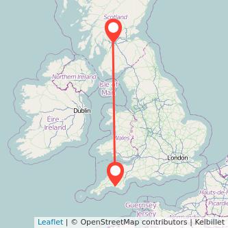 Plymouth Glasgow train map