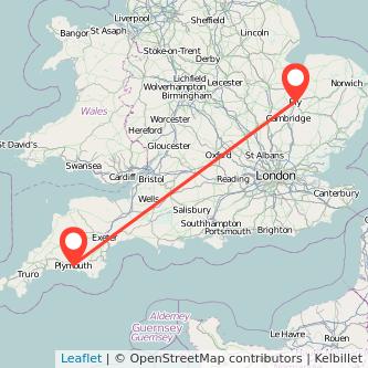 Plymouth Ely train map