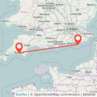 Plymouth Eastbourne bus map