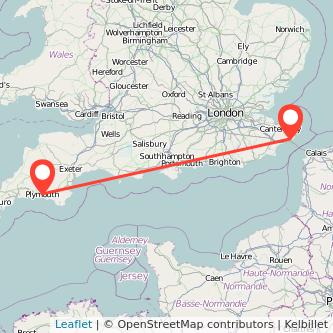 Plymouth Dover train map