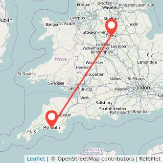 Plymouth Derby train map