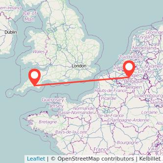 Plymouth Brussels train map