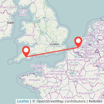 Plymouth Bruges train map