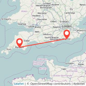 Plymouth Brighton train map