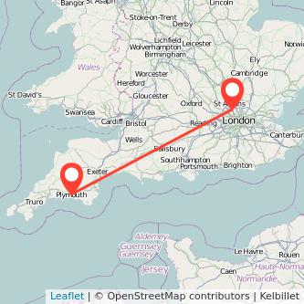 Plymouth Borehamwood train map