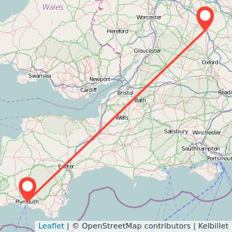 Plymouth Banbury bus map