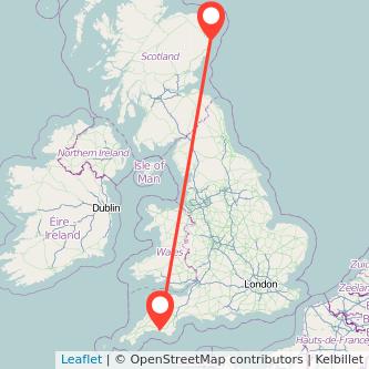 Plymouth Aberdeen train map