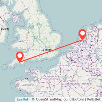 Plymouth Amsterdam train map