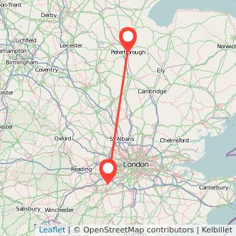 Peterborough Woking train map