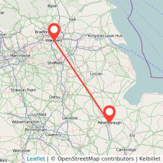 Peterborough Wakefield train map