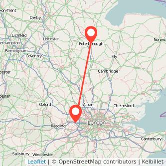 Peterborough Slough train map