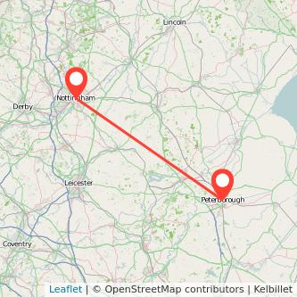 Peterborough Nottingham train map