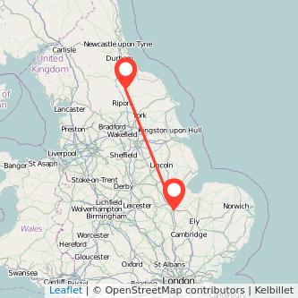 Peterborough Northallerton train map