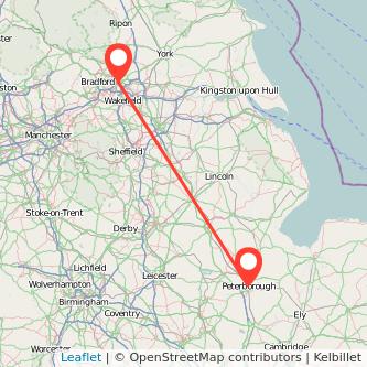 Peterborough Leeds train map