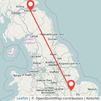 Peterborough Edinburgh train map