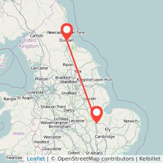 Peterborough Durham train map