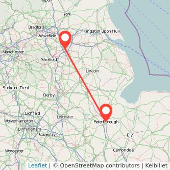 Peterborough Doncaster train map